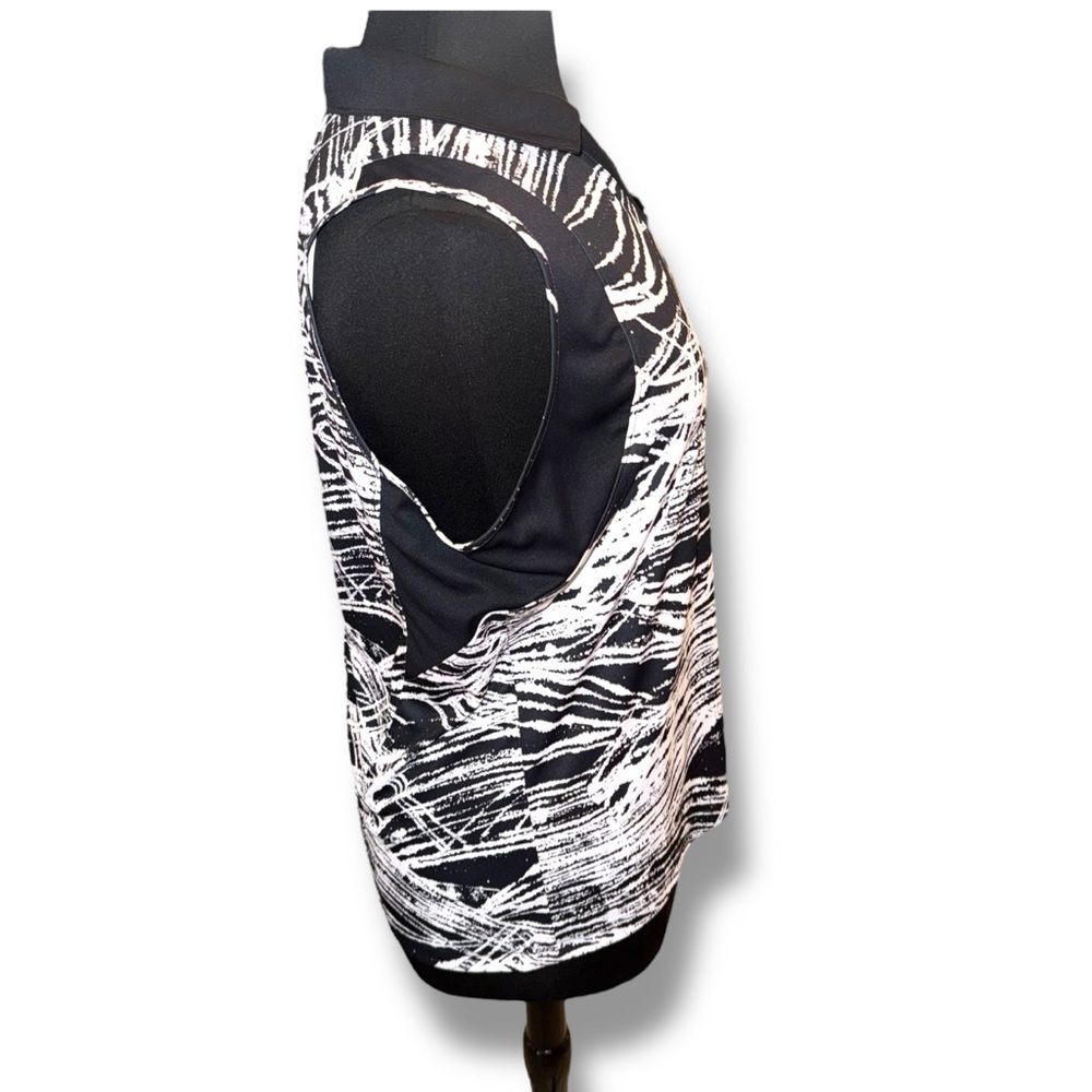 SLAZENGER Women's Marble Pin Tuck Sleeveless Golf Polo - XXL Black/White - Picture 5 of 13